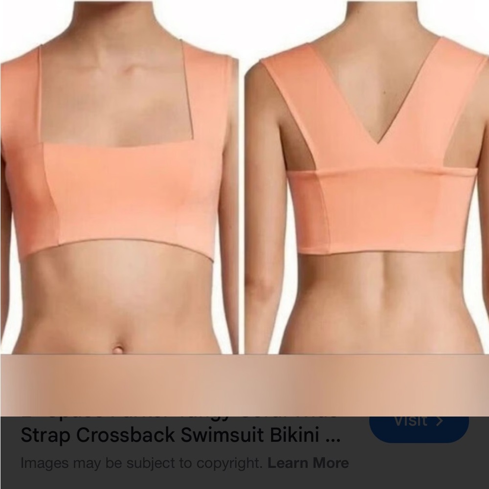 L*Space Parker Swim‎ Top – Orange Stretch Nylon Spandex – Women’s S - NWOT